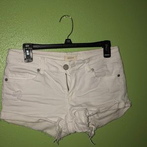 white denim shorts